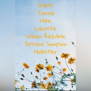 Guess, Torrid, Nike, Lacoste, Urban Republic, Jessica Simpson, Hollister